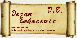 Dejan Bakočević vizit kartica